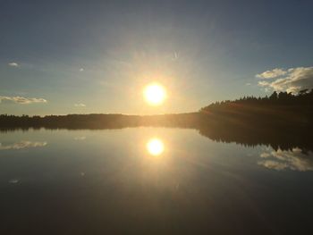 Sunset over lake