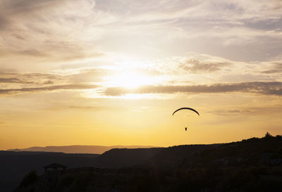 Scenic view of sunset over landscape