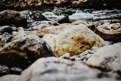 Surface level of pebble beach