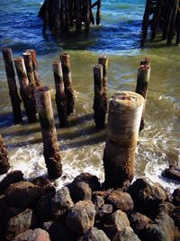 Rocks in sea