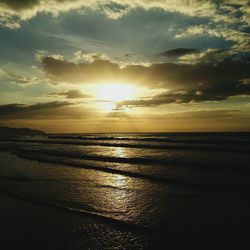 Scenic view of sea at sunset