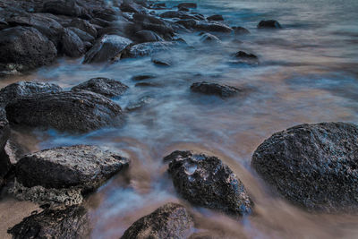 Scenic long exposure view of sea