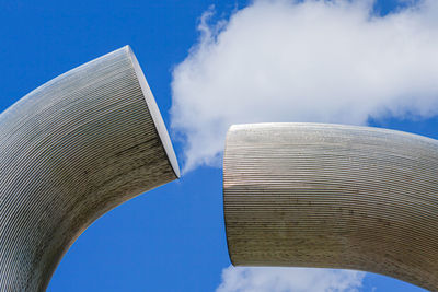 Low angle view of modern building against sky