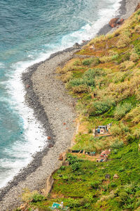 High angle view of beach