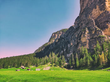 Scenic view of landscape against clear sky