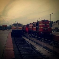 Railroad tracks at sunset