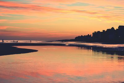 Scenic view of sunset over sea