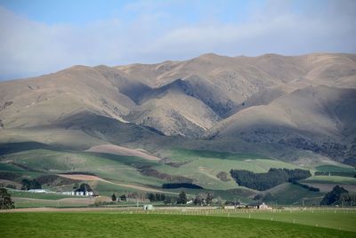 Scenic view of landscape against sky
in newzealand