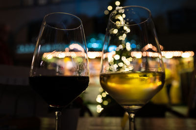 Close-up of wine glass on table