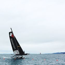 Boats sailing in sea