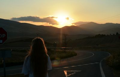 Scenic view of landscape at sunset