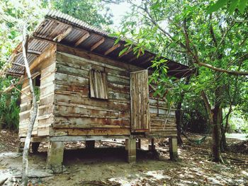Old hut in a row