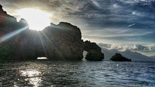 Scenic view of sea during sunset