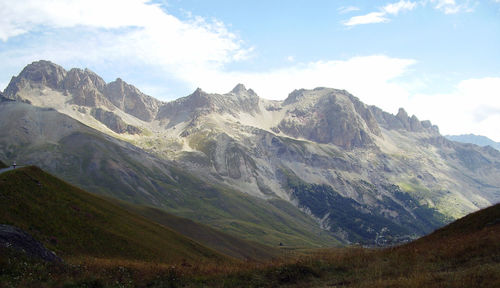 Scenic view of mountains against sky