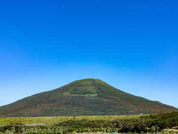 Scenic view of mountain against clear sky
