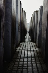 Narrow alley along buildings