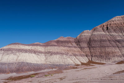 Landscape of badlands or hills at blue mesa in petrified forest national park in arizona