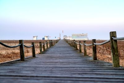 Surface level of wooden pier