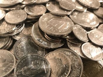 Full frame shot of coins