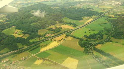 Aerial view of agricultural landscape