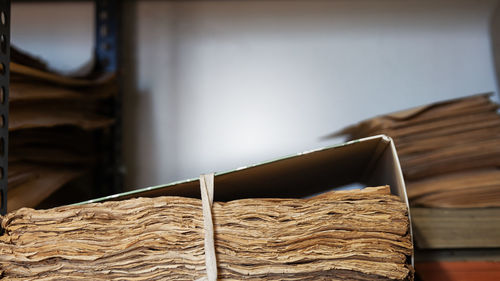 Close-up of open book