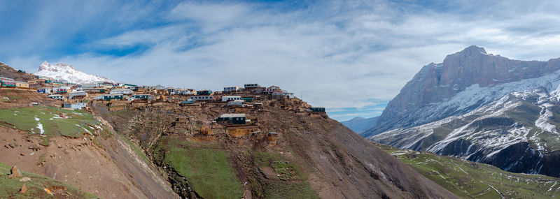 Panoramic view of mountains against sky