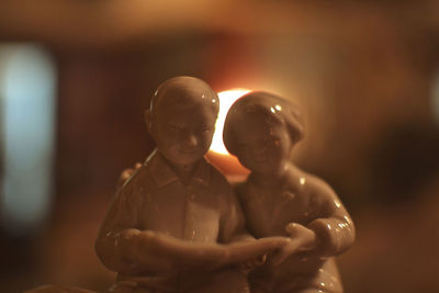 Close-up of baby statue