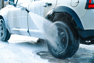 Car at car washing shop