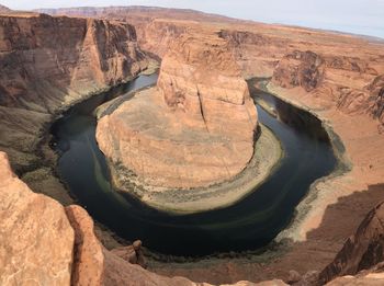 High angle view of rock formations