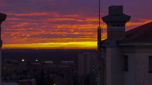 Sunset over city