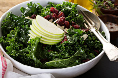 Close-up of food in bowl on table