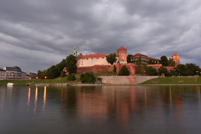 Wawel castle. view from vistula river. krakow. poland