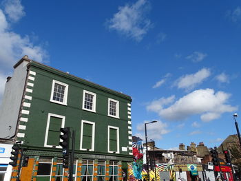 Low angle view of buildings against sky