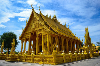 Traditional temple building against sky