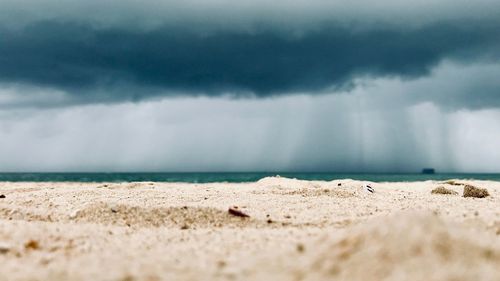 Scenic view of beach against sky