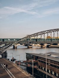 Bridge over river against sky