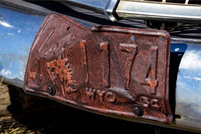 Close-up of rusty car