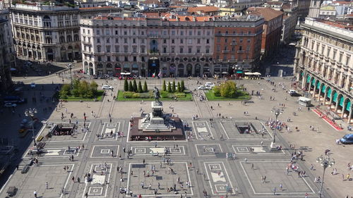 High angle view of city street