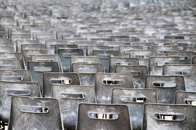 Full frame shot of chairs at stadium