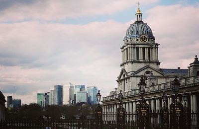 Low angle view of buildings against sky