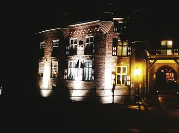 Exterior of building at night