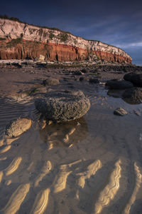 Scenic view of beach against sky