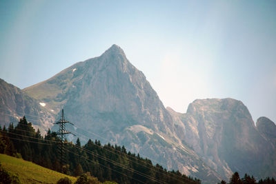 Scenic view of mountains against clear sky