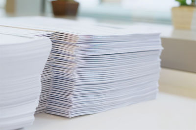 Close-up of book on table