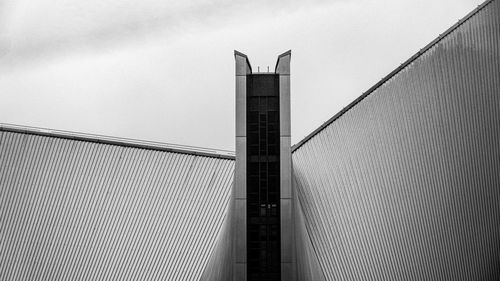 Low angle view of modern building against sky