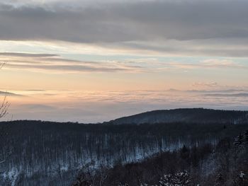 Scenic view of landscape against sky during sunset