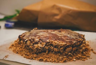 Close-up of cake in plate