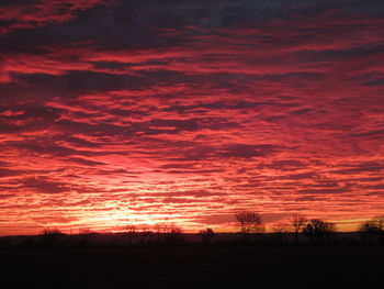 Scenic view of dramatic sky during sunset