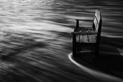 High angle view of boat in lake