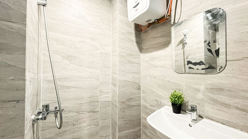 High angle view of built structures